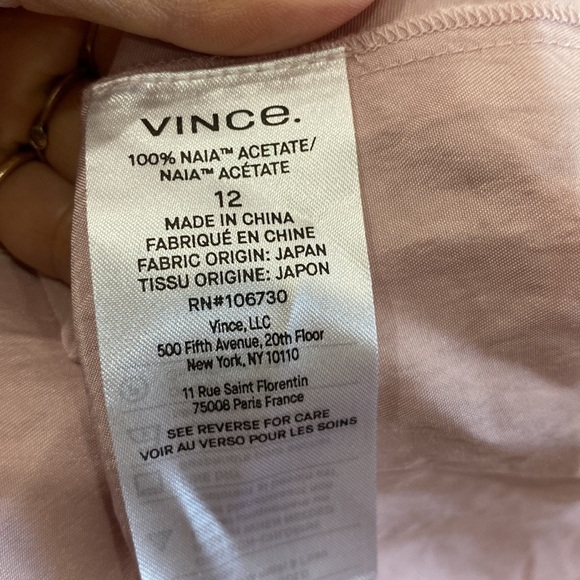 Vince raw edge light pink shiny slip skirt - Picture 7 of 7